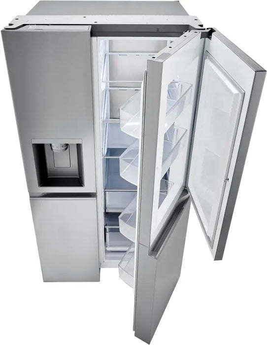 LG - 27.12 Cu. Ft. Door-in-Door Side-by-Side Refrigerator with SpacePlus Ice System - PrintProof Stainless Steel - open_box