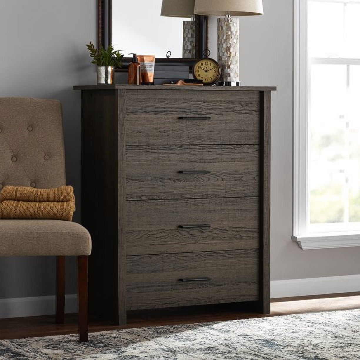 Mainstays Hillside 4-Drawer Dresser, Espresso Finish - used_good