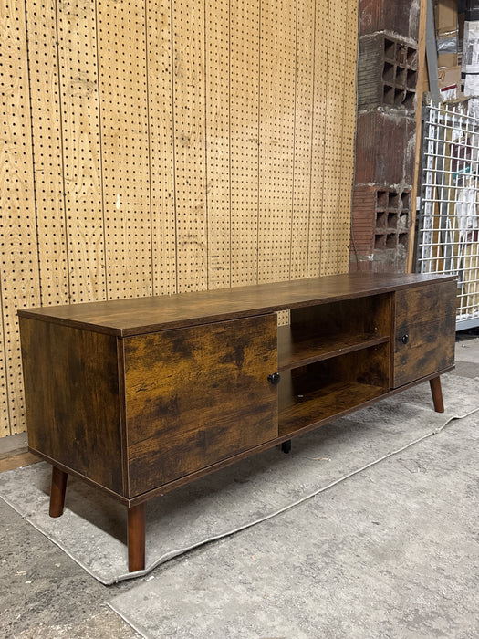 Simenmax TV Stand for 55 60 inch TV, Modern Mid Century Entertainment Center with Storage, Brown - new