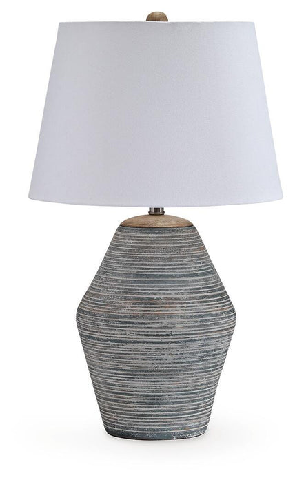Lawrock Antique Blue Terracotta Table Lamp (1/CN)