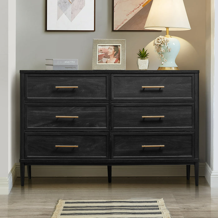 Better Homes & Gardens Oaklee 6 Drawer Dresser, Charcoal Finish - new