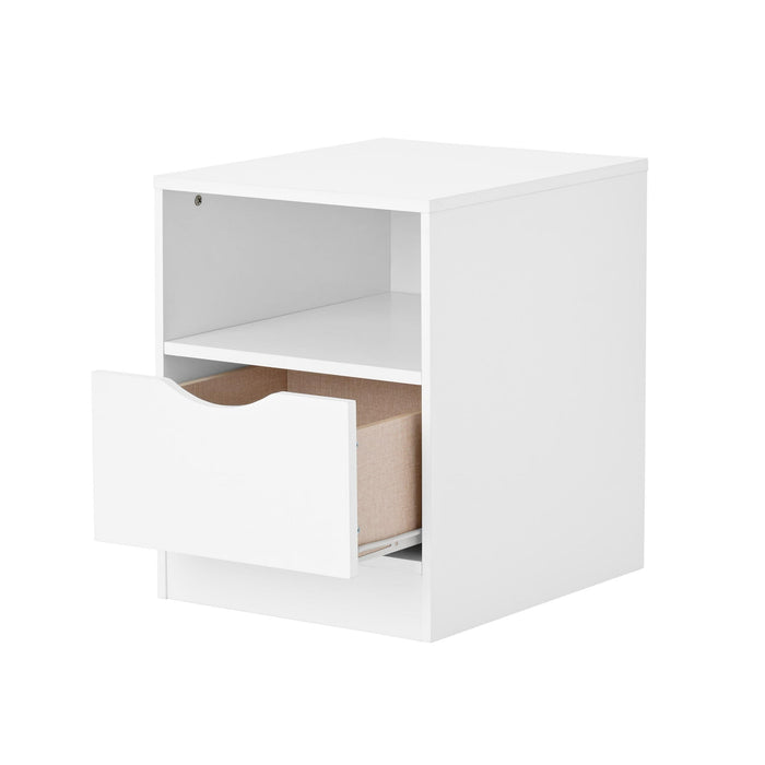 Build Your Own Furniture Kids Nightstand with Drawer, White - open_box