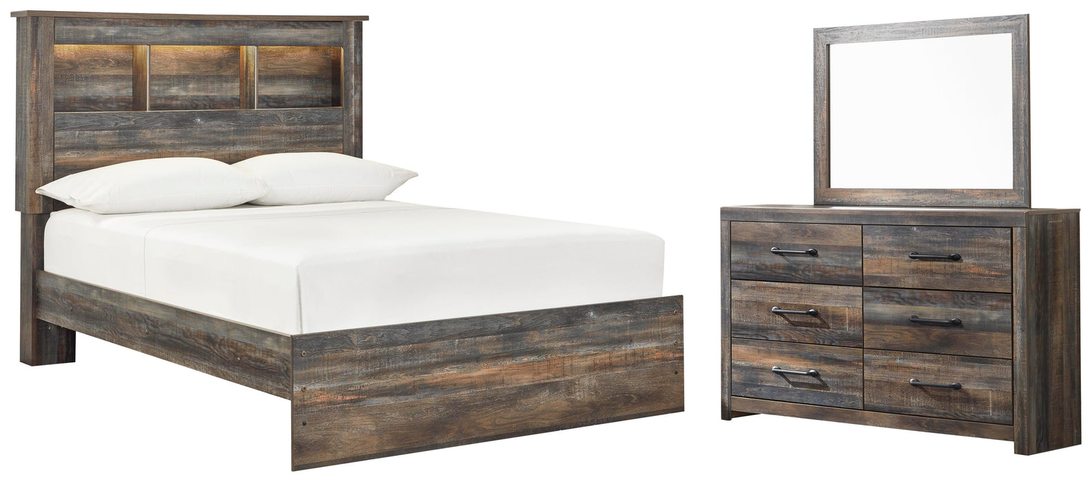Drystan Multi Drystan Full Bookcase Bed with Mirrored Dresser