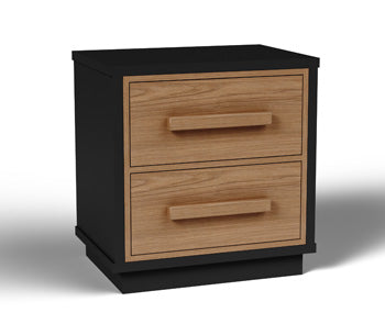 Kozmour Black/Brown Two Drawer Night Stand