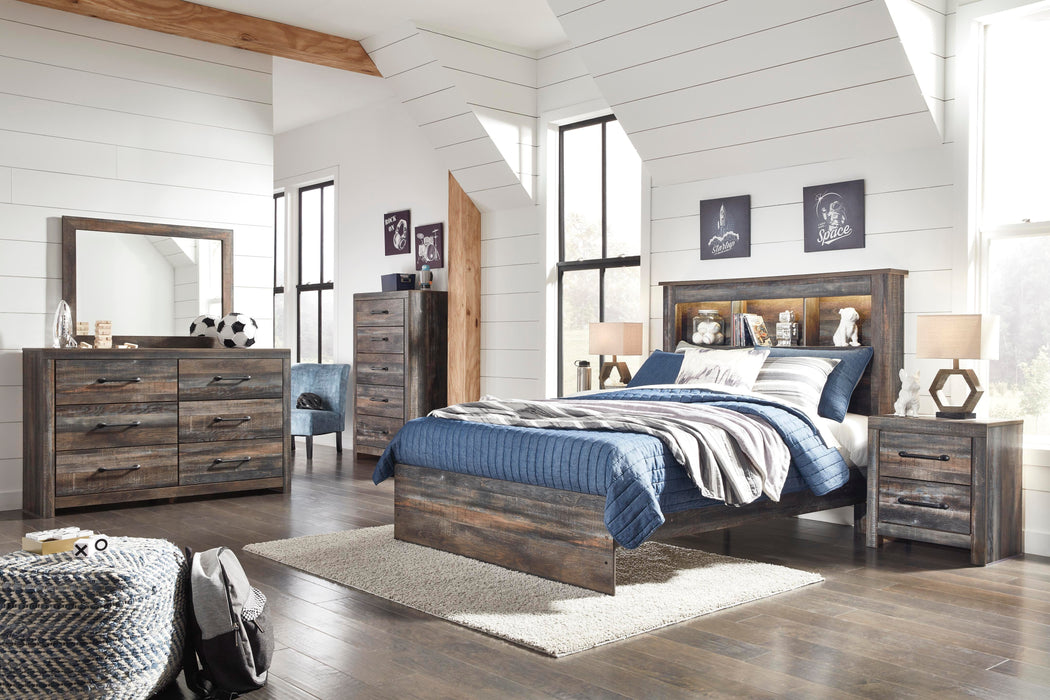 Drystan Multi Drystan Full Bookcase Bed with Mirrored Dresser