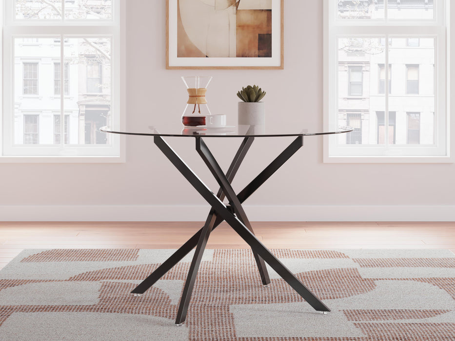 Pharwynn Black Round Dining Room Table