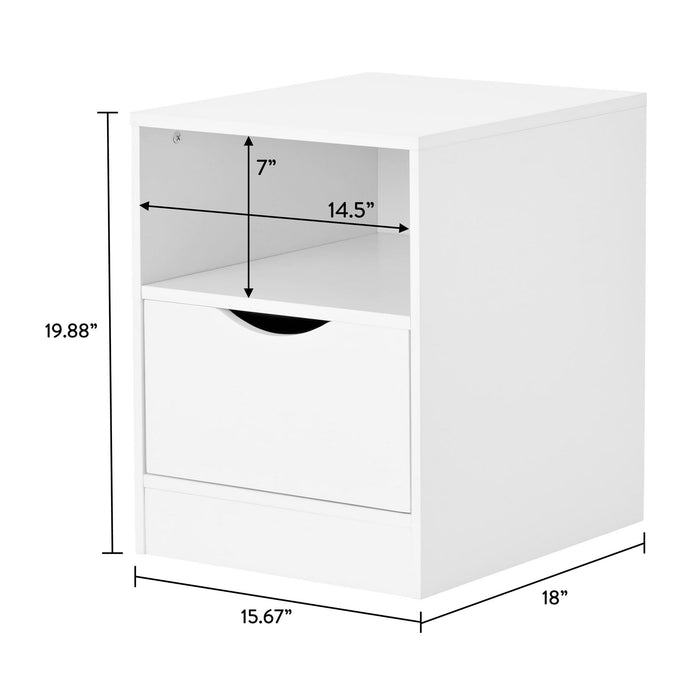 Build Your Own Furniture Kids Nightstand with Drawer, White - open_box
