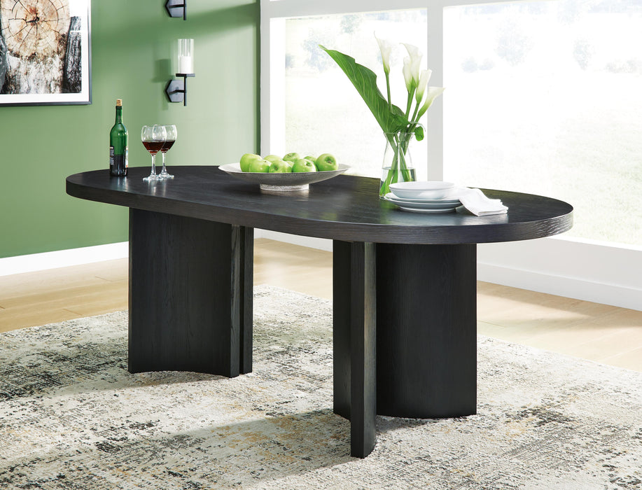 Rowanbeck Black Oval Dining Room Table