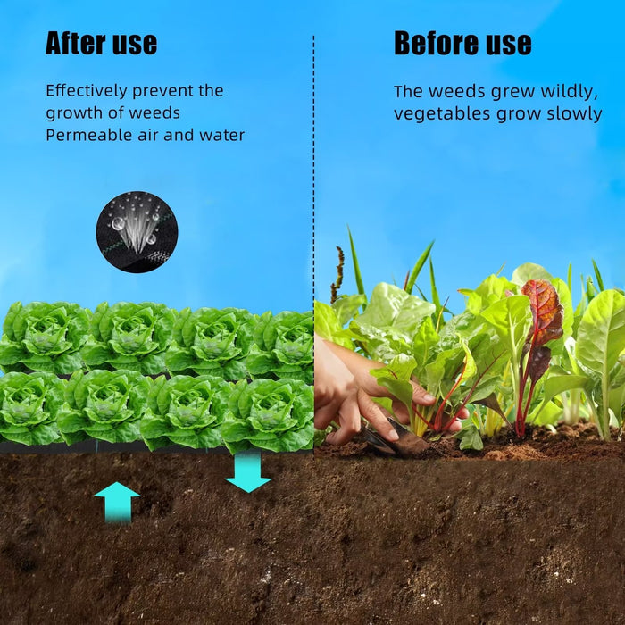 6 x 300 ft Weed Barrier Landscape Fabric, Heavy Duty Premium 3.2oz Weed Blocker Fabric Garden Bed Cover, Easy Setup & Superior Weed Control, Eco-Friendly & Convenient Design - open_box