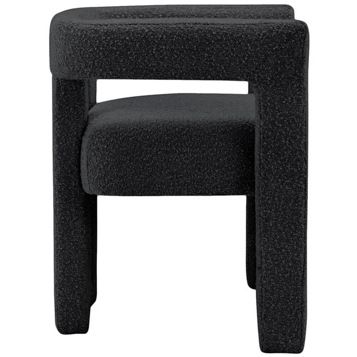 Maklaine Contemporary Fabric Accent Chair in Black - new