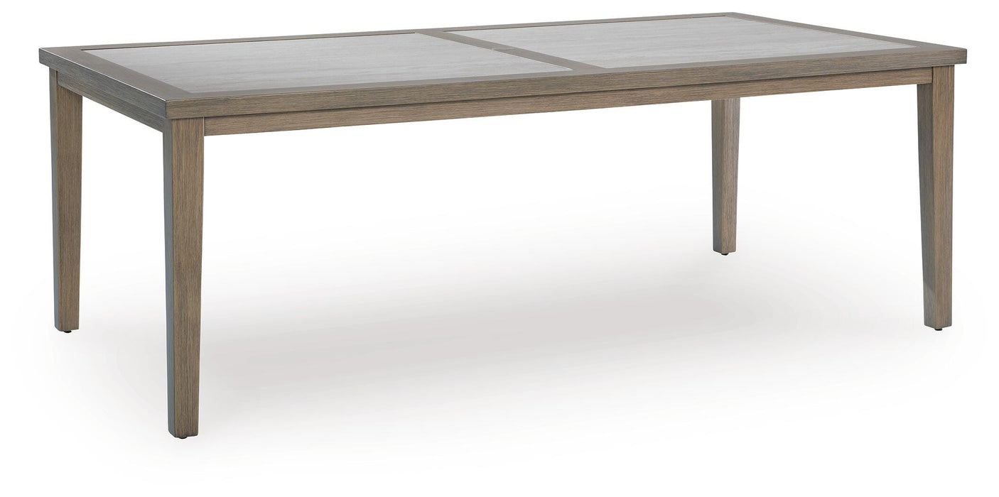 Rainier Ranch Brown/Beige RECT Dining Table w/UMB OPT