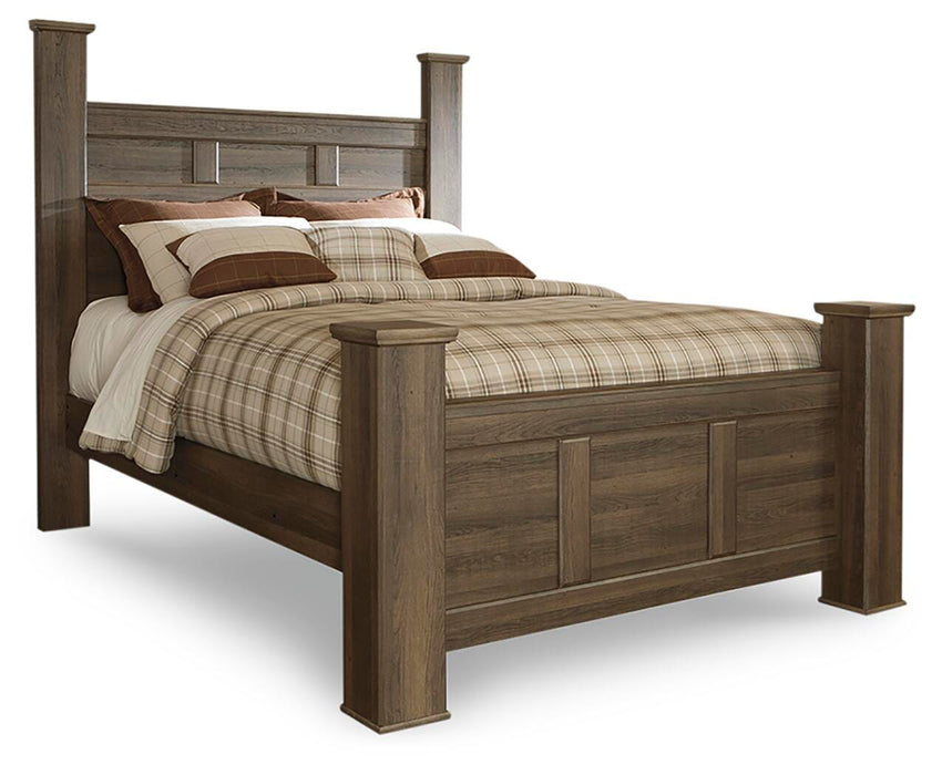Juararo Dark Brown Juararo Queen Poster Bed