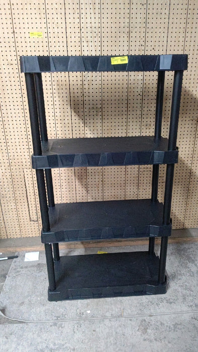 Hyper Tough Black Plastic 4-Tier 56.2" H x 30"" W x 13.8" D, 280lb Total Capacity - open_box