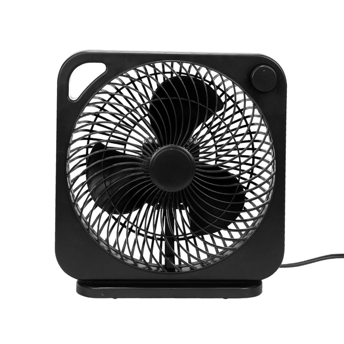 Mainstays 9-inch Box Indoor Comfort Personal AC Electric Fan, 3 Speeds, Black - use_like_new