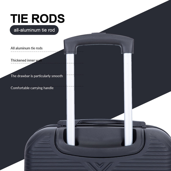 Tripcomp Luggage Sets 2 Piece Suitcase Set (14/20/)Hardside Suitcase with Spinner Wheels Lightweight Carry On Luggage(Black) - new