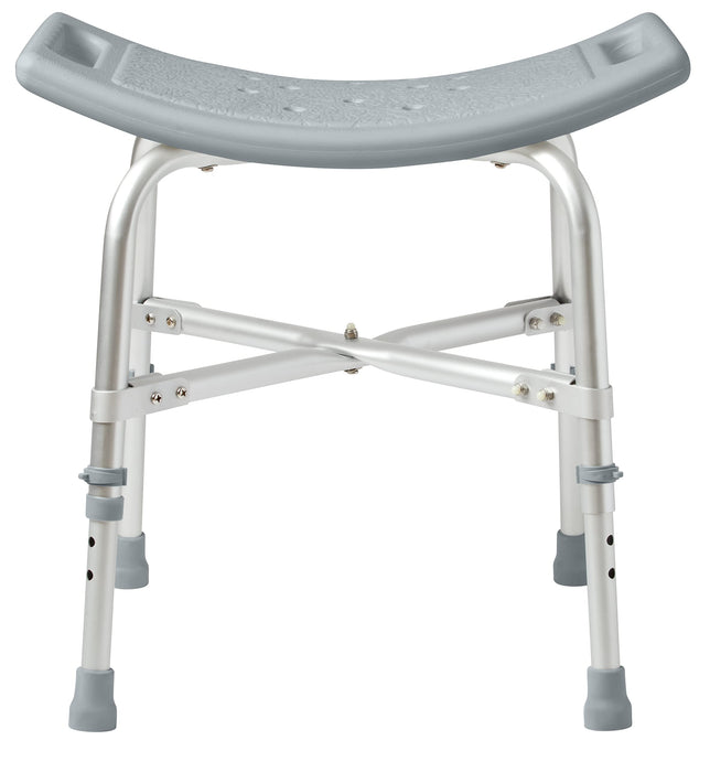 Medline Heavy Duty Shower Chair Bath Bench Without Back, Bariatric Bath Chair Supports Up to 550 Lbs - open_box