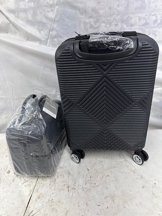 Tripcomp Luggage Sets 2 Piece Suitcase Set (14/20/)Hardside Suitcase with Spinner Wheels Lightweight Carry On Luggage(Black) - new
