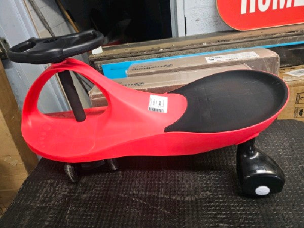 Red Wiggle Car Ride On Toy – No Batteries, Gears or Pedals – Twist, Swivel, Go – Outdoor Ride Ons for Kids 3 Years and Up by Lil’ Rider, Red and Black. - new