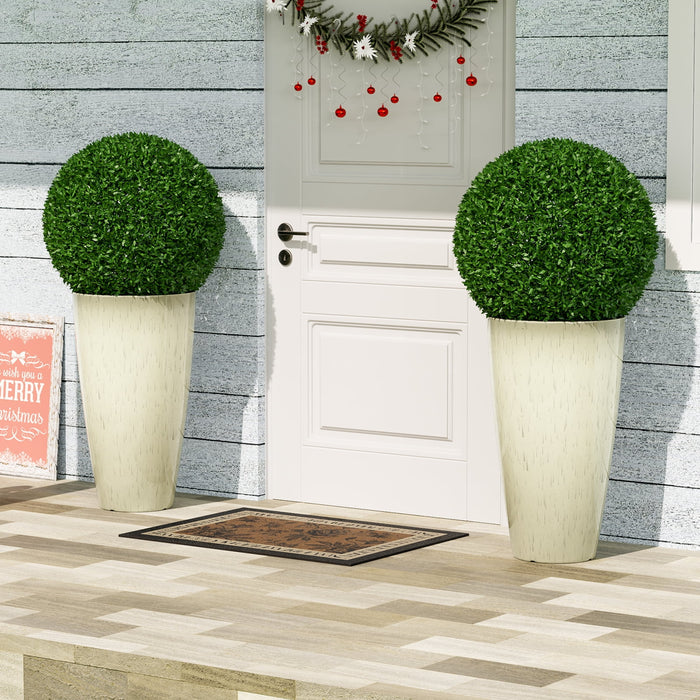 21 inch Tall Planters for Outdoor Plants Set of 2,Tall Plant Pots with Drainage Hole,Large Flower Pots for Indoor Front Porch Garden Home Patio,Beige - new