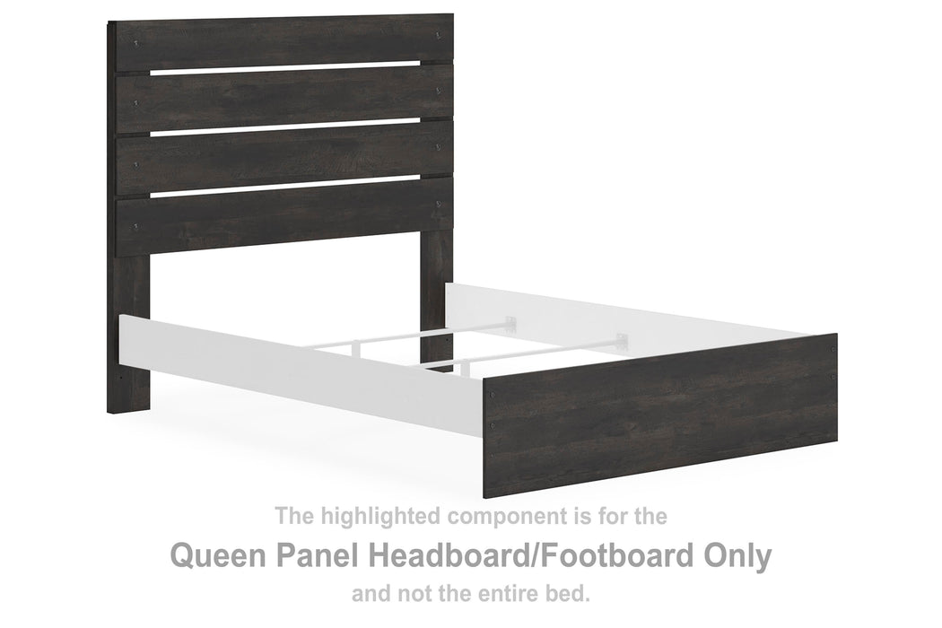 Delmorta Dark Gray Queen Panel HDBD/FTBD