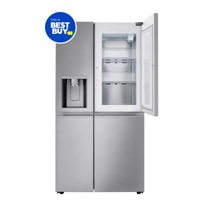 LG - 27.12 Cu. Ft. Door-in-Door Side-by-Side Refrigerator with SpacePlus Ice System - PrintProof Stainless Steel - open_box
