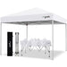 GVDV 10 ft x 10 ft Easy Pop up Outdoor Canopy Tent, Straight Legs Instant Canopy for Outside with Carrying Bag, White
