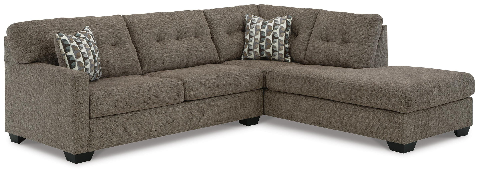 Signature Design Chocolate 2-Piece Sectional with Chaise