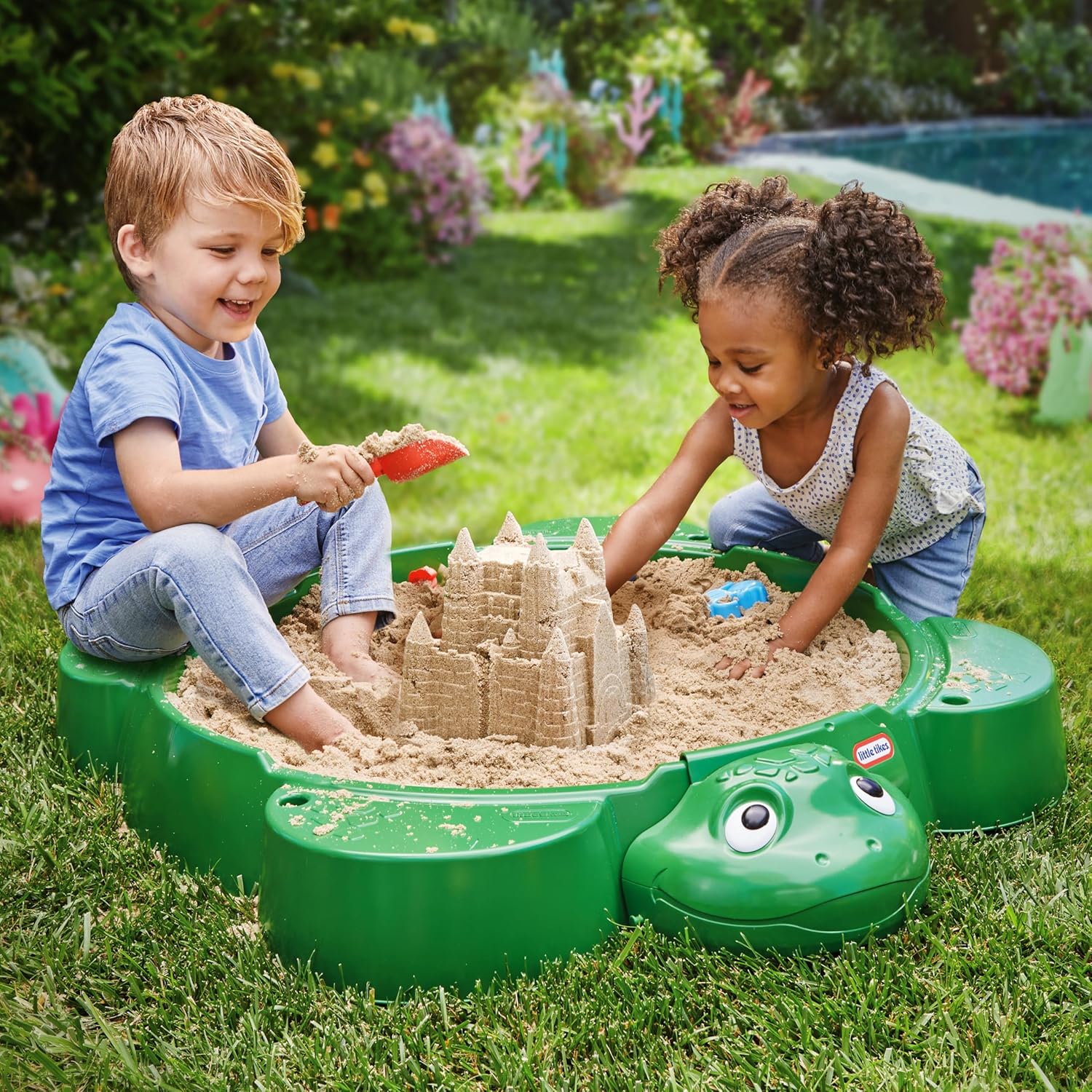 Little Tikes Turtle Sandbox, for Boys and Girls Ages 1-6 Years - open_box