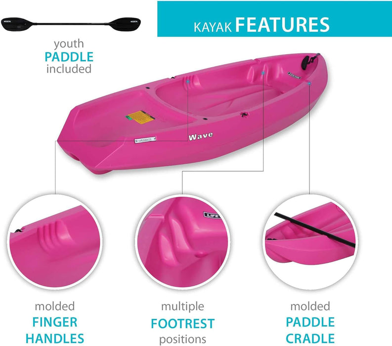 Lifetime Wave 6 ft Youth Kayak, Pink (90098) - new