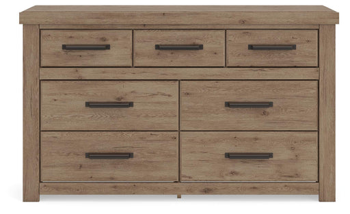 Garistyn Light Brown Seven Drawer Dresser
