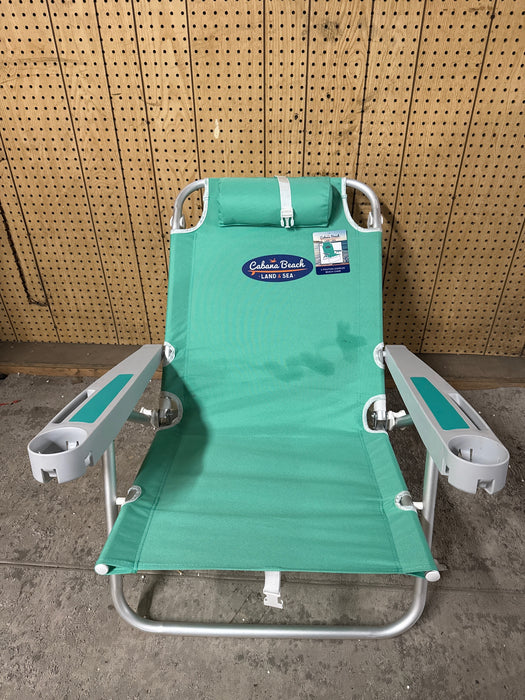 Cabana Life Deluxe Five reclining positions Beach Chair, Biscay Green - open_box