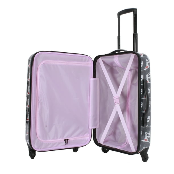 Bouffant & Broken Hearts Lady with Red Lips 6 Piece Set, 21" Hardside Luggage, Duffel, Backpack, and 3 Piece Packing Cubes, All Ages - new