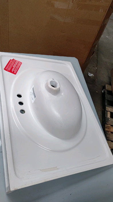 31 in. W x 22 in. D Cultured Marble Vanity Top in Solid White with Solid White Basin 74 - new