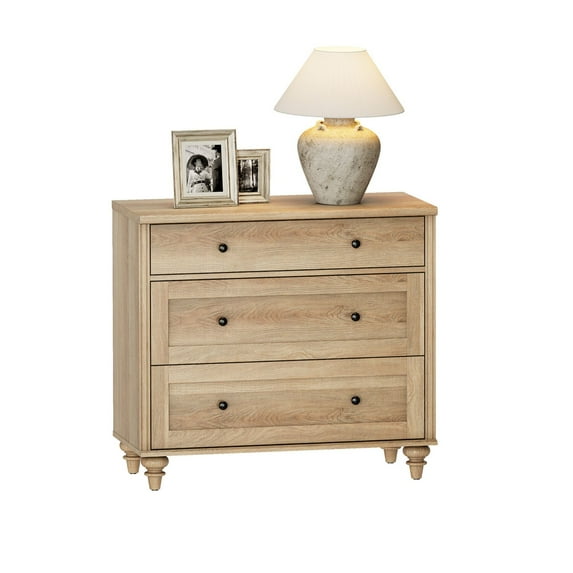 Oak End Tables with Drawers, Mid Century Modern Wooden Closet Storage Organizer - open_box