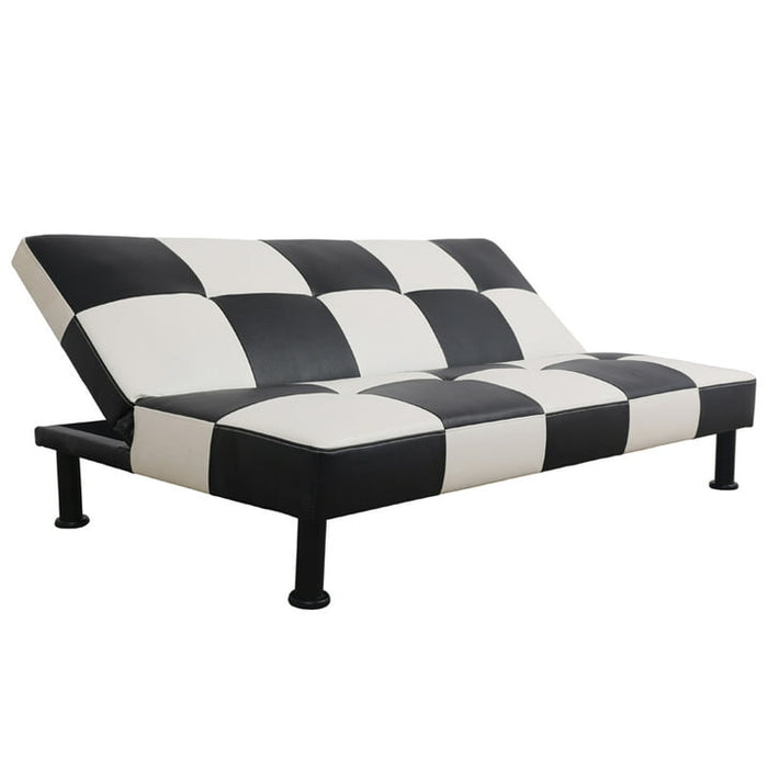 Convertible Futon Sofa Bed Leather Loveseat Adjustable Sleeper Sofa Couch for Living Room Small Apartment,White - new