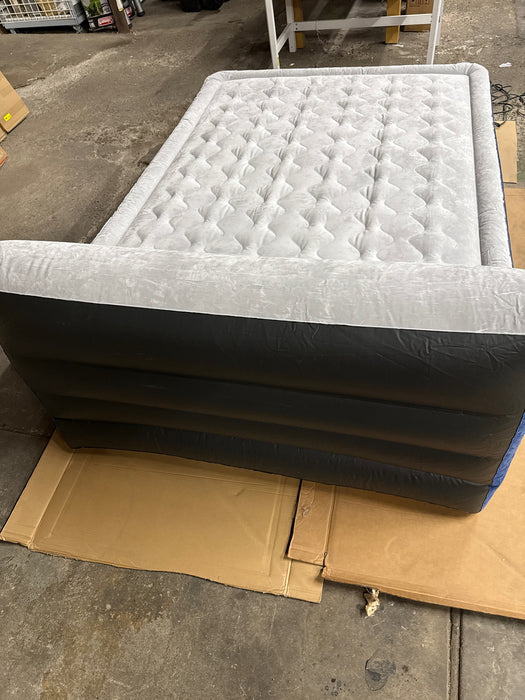 Intex Queen Headboard Dura-Beam Deluxe Raised Air Bed Mattress with Built-in Pump - 18" Mattress Height - use_like_new