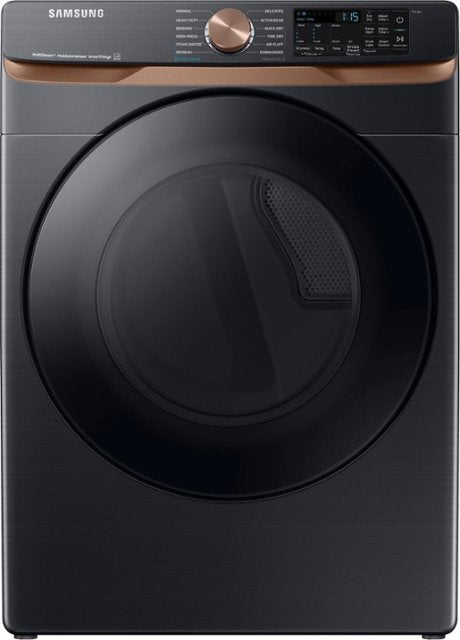 Samsung - 7.5 Cu. Ft. Stackable Smart Electric Dryer with Steam and Sensor Dry - Brushed Black - display_model