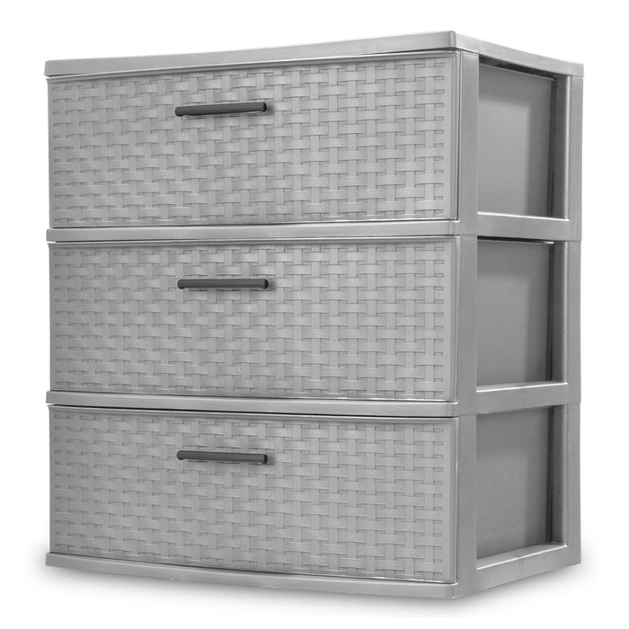 Sterilite 3 Weave Drawer Unit Cement -