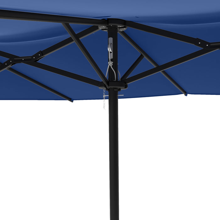 Uforic 15ft Double-Sided Patio Umbrella, Large Outdoor Portable Shade Market Table Umbrella,12 Sturd - new