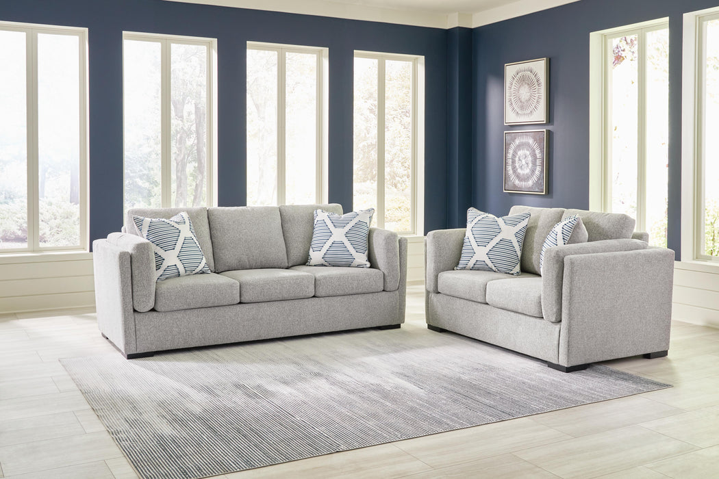 Evansley Pewter Evansley Sofa and Loveseat