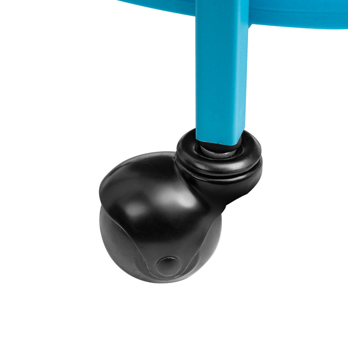 Mainstays 32" 3-Tier Rolling Round Kitchen Bar Storage Cart, Blue - new