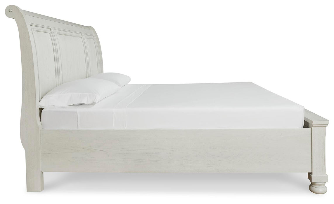 Robbinsdale Antique White Robbinsdale King Sleigh Bed with Storage