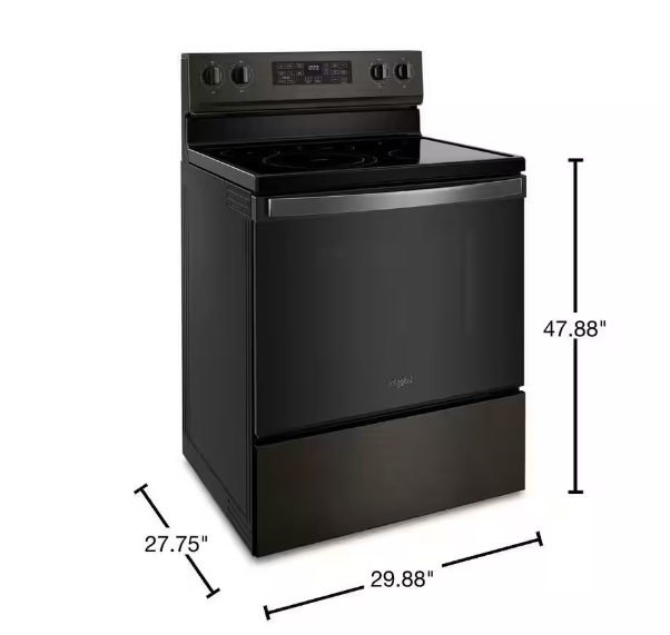 Whirlpool 30 in. 5.3 cu. ft. 5 Burner Element Electric Range in Black Stainless Steel - display_model