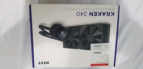 NZXT Kraken 240mm - RL-KN240-B1 – AIO CPU Liquid Cooler - LCD Display - 2 x F120P Static Pressure Fan Radiator Fans LGA 1700 / AM5 Compatible - open_box