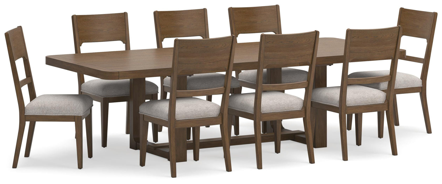 Cabalynn Light Brown Cabalynn Dining Table and 8 Chairs