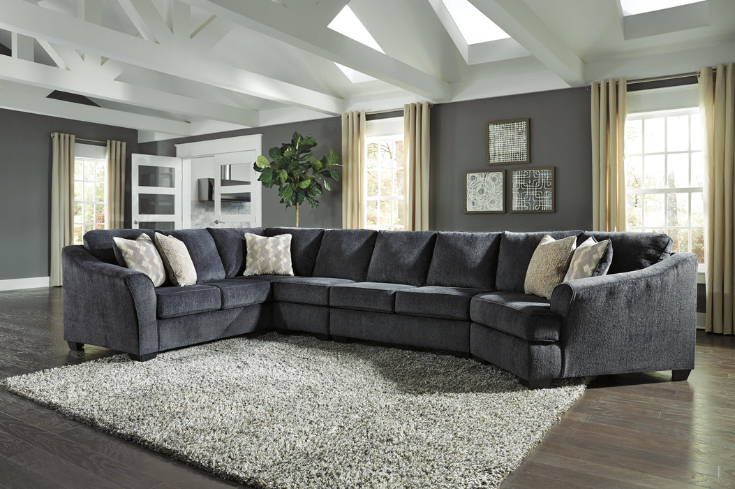Eltmann Slate Eltmann 4-Piece Sectional with Cuddler