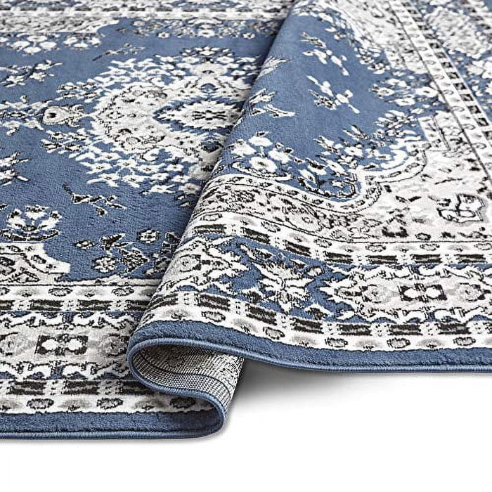 Home Dynamix Premium Sakarya Traditional Medallion Area Rug, Blue/Ivory, 21"x35" - new