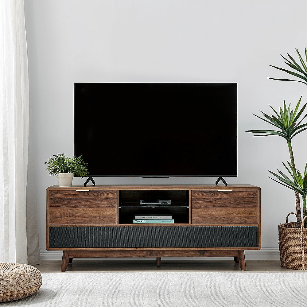 60 in. Walnut Larsen Smart TV Stand with Audio System - display_model