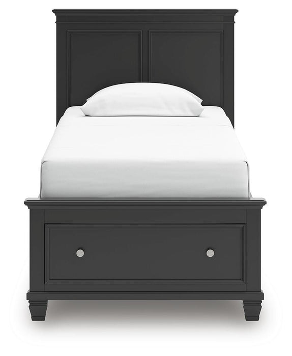 Lanolee Black Lanolee Twin Panel Storage Bed
