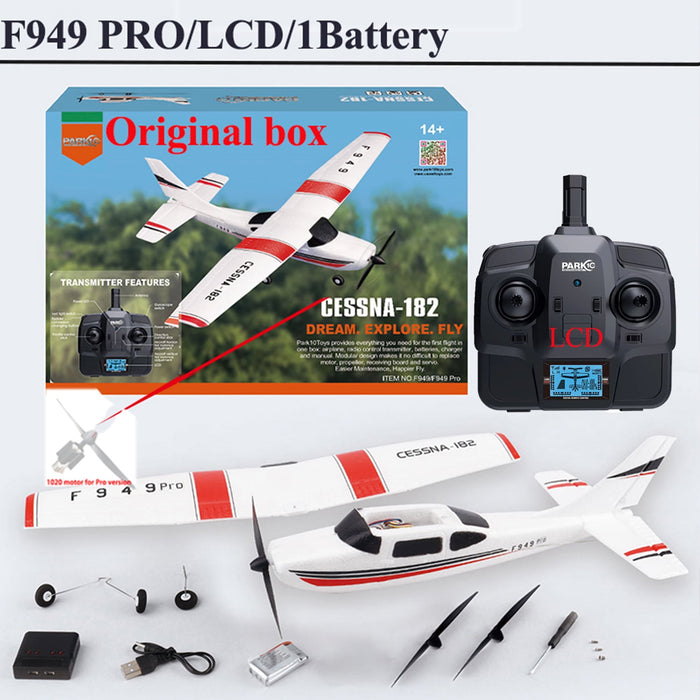 WLtoys 2.4G F949 LCD Version RC Airplane Cessna 182 3D6G 3Ch Fixed Wing Plane Outdoor Drone RTF With Gyroscope And Night - new